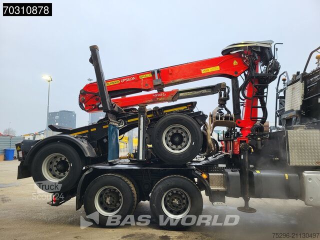 Renault K K 520 6X6 με γερανό Palfinger S260L87 για ξυλεία, φορτηγό ξυλείας 6x6 με μεγάλο άξονα και  Renault K 520 K 6X6 Palfinger S260L87 Holz Crane wood t...