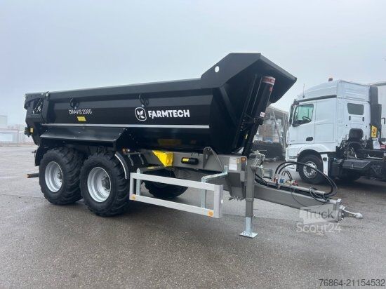 Kippanhänger Farmtech FARMTECH, TANDEM-SCHWERLAST-MULDENKIPPER GRAVIS 2000,  HYDR. HECKKLAPPE, HARDOX