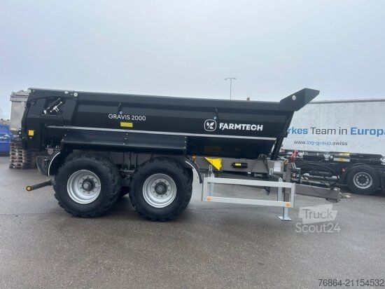 Kippanhänger Farmtech FARMTECH, TANDEM-SCHWERLAST-MULDENKIPPER GRAVIS 2000,  HYDR. HECKKLAPPE, HARDOX