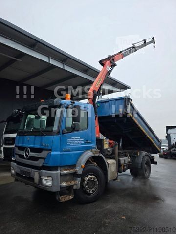 Třístranný sklápěč MERCEDES-BENZ Axor 1829 / 13m Palfinger Kran FUNK / Meiller