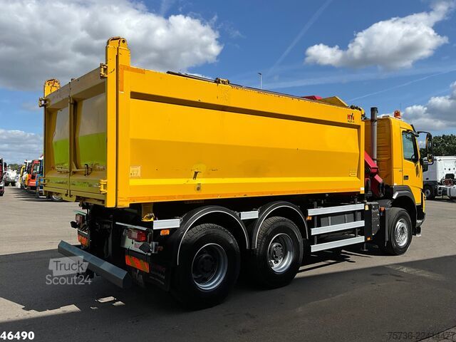 Camião basculante com grua Volvo FMX 410 6x6 Full Steel Manual HMF 14 Tonmeter l...