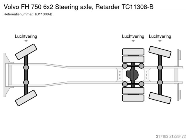 Fahrgestell mit Fahrerhaus Volvo FH 750 6x2 Steering axle, Retarder