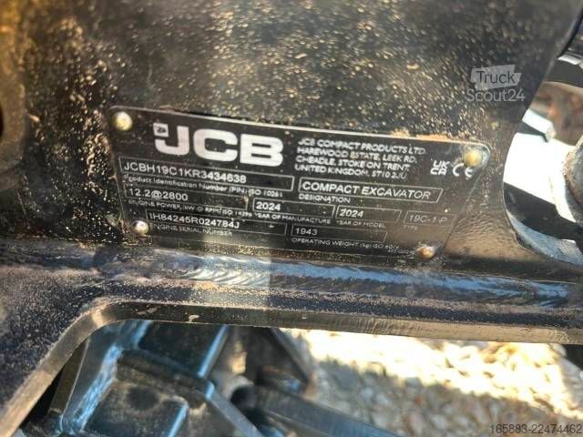 Minigraver JCB 19 C-1 Minibagger neuwertig netto 23.500 EUR