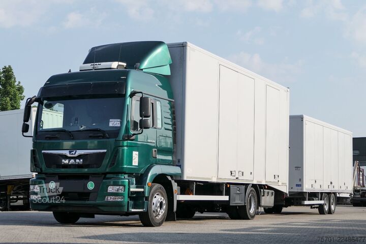Autonosič MAN TGM 15.290 geschloss. Autotransp. Komplettzug