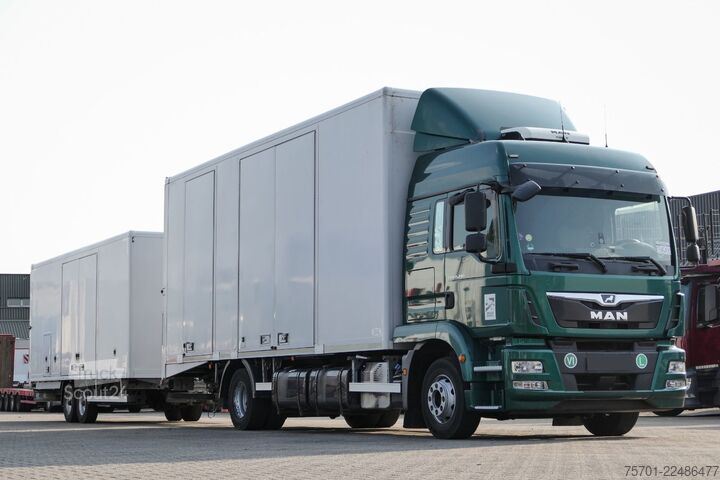 Autonosič MAN TGM 15.290 geschloss. Autotransp. Komplettzug