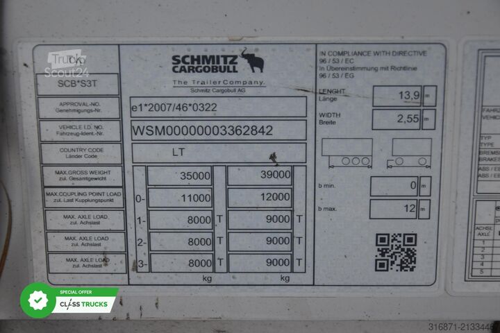 Naczepa otwarta z plandeką SCHMITZ CARGOBULL SCS24/L Varios