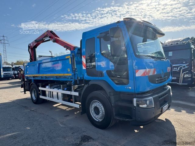 Pašizgāzējs kravas automašīna RENAULT Premium/340DXI/2-Seitenkipper+KRAN+Greifer+Funk/