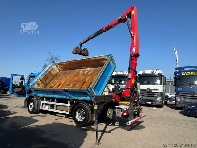 Pašizgāzējs kravas automašīna RENAULT Premium/340DXI/2-Seitenkipper+KRAN+Greifer+Funk/