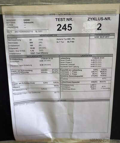 Forklift aküsü HOPPECKE 24 Volt 4 PzS 500 Ah