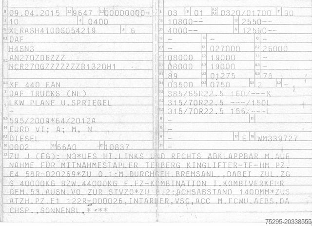 Camión de plataforma DAF XF 440 SC Staplerhalter Lift/Lenk L8,45m TÜV neu