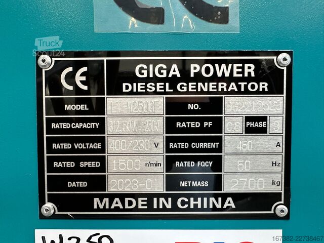щебень Giga power LT-W250GF 312.5 kVA silent generator