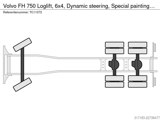 Přepravník dřeva Volvo FH 750 Loglift, 6x4, Dynamic steering, Special ...