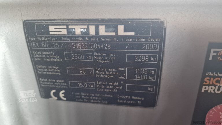 Мотокар с почти нова батерия STILL (Hamburg,Deutschland) RX60-25 m. neuwer4tiger Batterie 80V