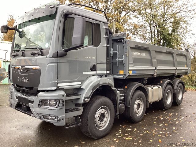 Camion à trois côtés basculants MAN TGS 35.480 8x4 BB Trigenius Meiller Bord