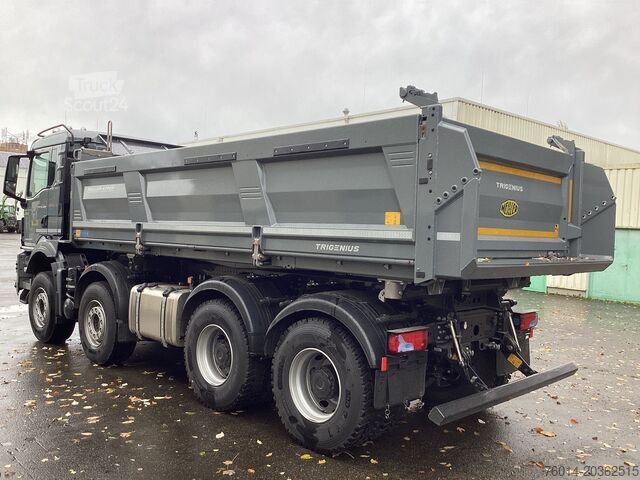 Three-way tipper truck MAN TGS 35.480 8x4 BB Trigenius Meiller Bord
