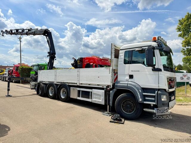 Lasteplattform MAN TGS 35.440 8x4 TRIDEM PRITSCHE + KRAN HIAB 288 ...
