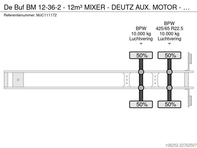 Mixeur De Buf BM 12-36-2 - 12m³ MIXER - DEUTZ AUX. MOTOR - BP...