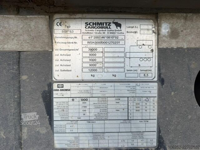 Ανατρεπόμενο φορτηγό Schmitz Cargobull SGF*S3 - 8.5 *COC* - STEEL TIPPER / STAHL KIPPE...