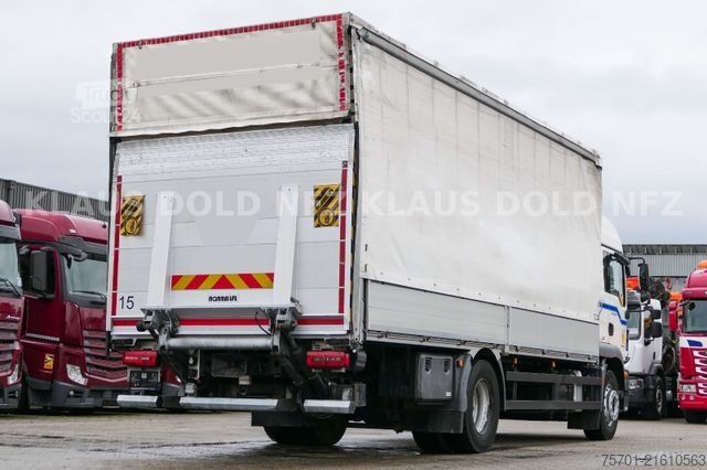 Flatbed truck with tarp MAN TGM 18.320 Pritsche Plane Kamera LBW Euro 6