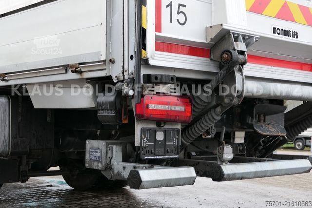 Flatbed truck with tarp MAN TGM 18.320 Pritsche Plane Kamera LBW Euro 6