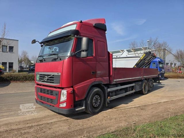 Plato nákladné auto VOLVO FH 460 Globe Baustoffpritsche mit Kran Palfinger