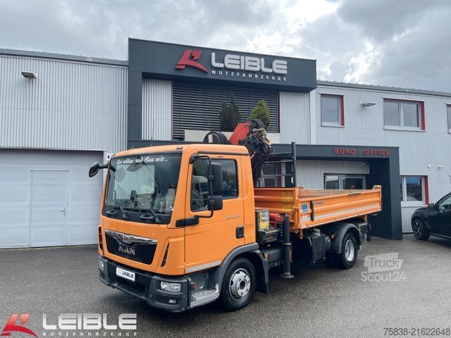 Three-sided tipper truck MAN TGL 12.220 4x2BB*Palfinger PK9002*Seilwinde*