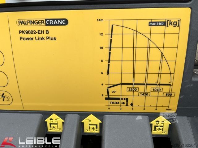 Three-sided tipper truck MAN TGL 12.220 4x2BB*Palfinger PK9002*Seilwinde*