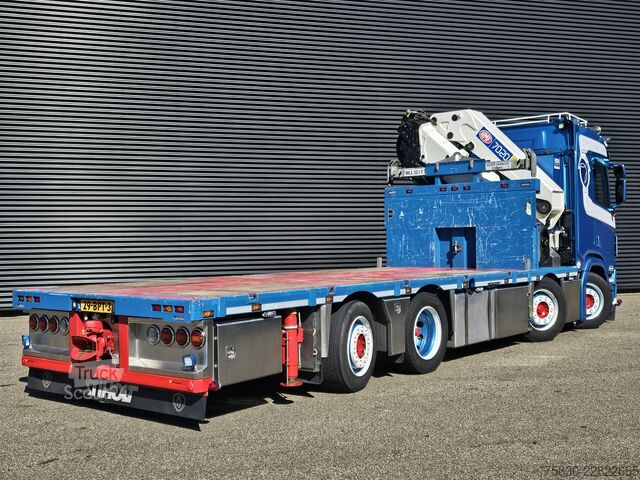 Vrachtwagen met kraan Scania R520 V8 8x2/6 / HMF 70 tm + JUMBO AANHANGER