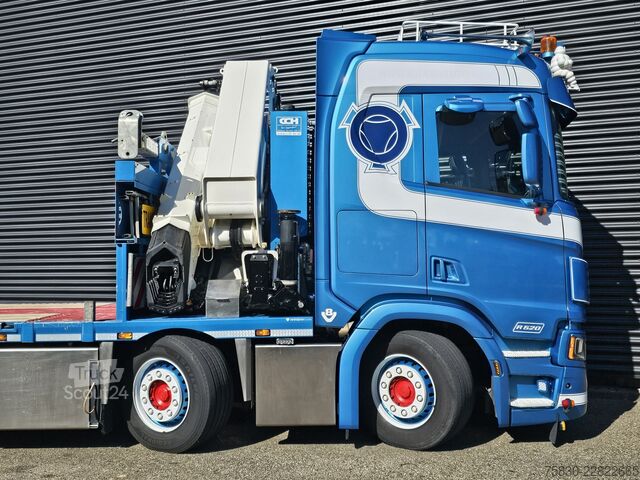 Vrachtwagen met kraan Scania R520 V8 8x2/6 / HMF 70 tm + JUMBO AANHANGER