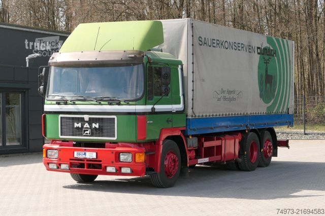 LKW mit Pritsche & Plane MAN F90 24.332 Unterflur 6x2 LL