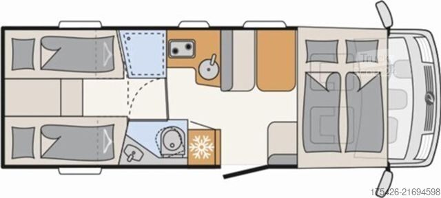 Integriertes Wohnmobil DETHLEFFS Trend I 7057 EB *Dach-Klima*Solar+Lithium*AHK*