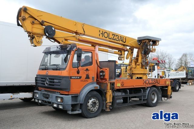 Кран, змонтований на вантажівці MERCEDES-BENZ 1824 4x2, Effer 39000BL 2S, 29m, Funk, Seilwinde