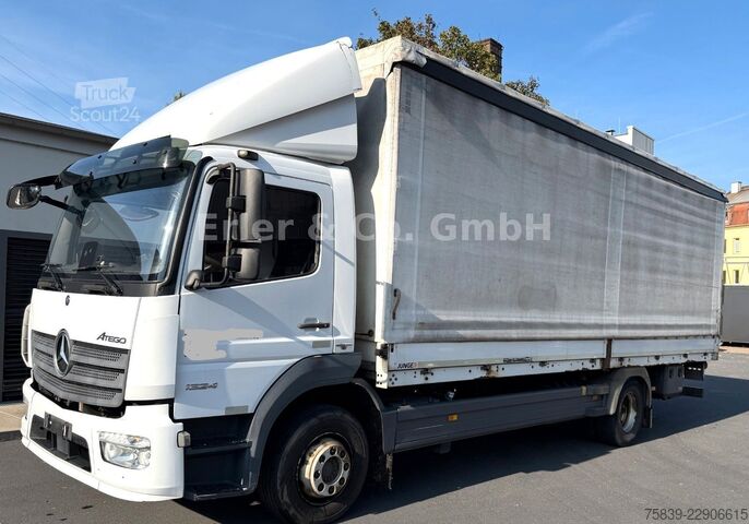 Platós teherautó ponyvával MERCEDES-BENZ 1324 Atego3, LBW, Klima, Standhzg., 6 Zylinder