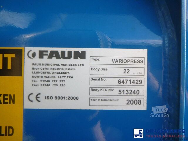 Vehículo de recogida de basuras Mercedes Econic 2629 6x2 RHD Faun refuse truck