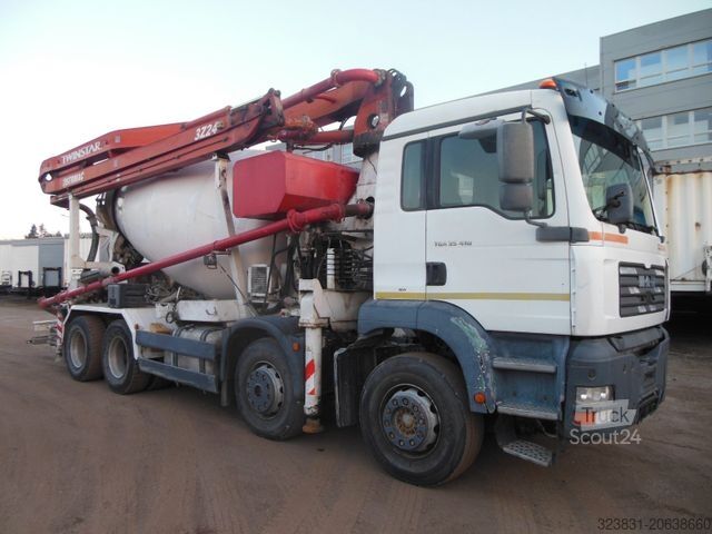 Betonmischer LKW MAN TGA 35.410, 8X4, MIX + PUMPE 24M