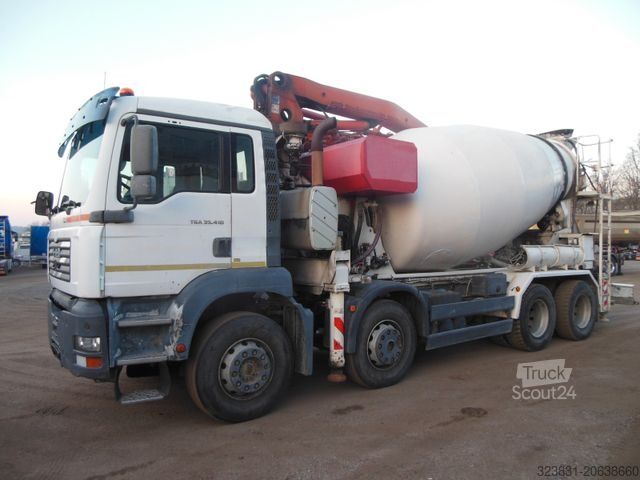 Betonmischer LKW MAN TGA 35.410, 8X4, MIX + PUMPE 24M