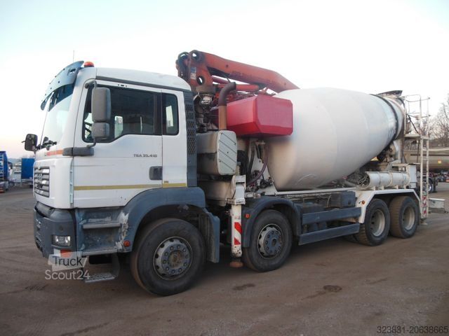 Betonpumpen-LKW MAN TGA 35.410, 8X4, MIX + PUMPE 24M