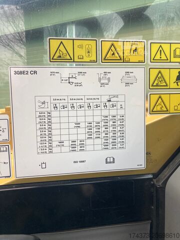Mini ekskavators Caterpillar 308 E2CR