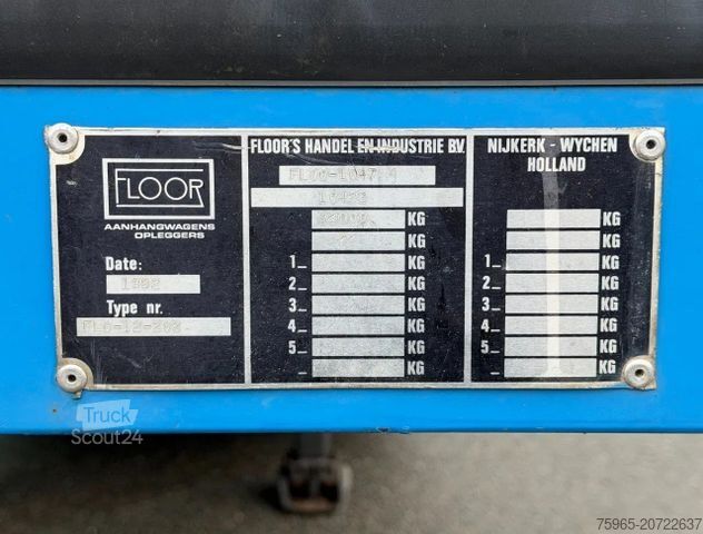 Koffer oplegger FLOOR FLO-12-202 STEERING AXLE DRUM BRAKES HOLLAND-TRA