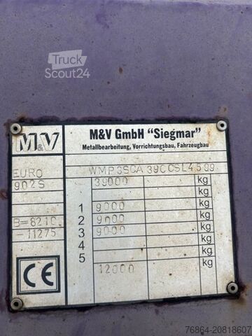 Náves s výmennou nadstavbou  M&V CHASSIS LIFTACHSE MITTE-HECKAUSSCHUB