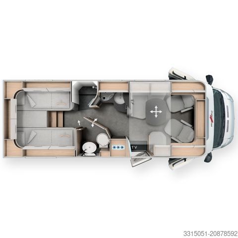 Polintegriran avtodom MALIBU T 450 RB LE Lithium+TV+Hubbett+Kamera