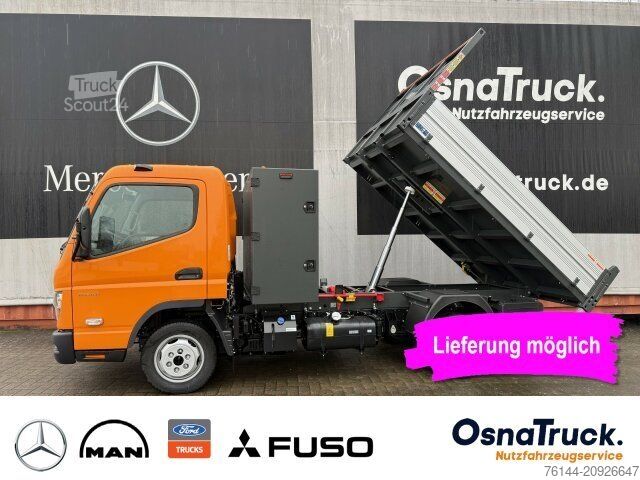 Tippbil skåpbil MITSUBISHI 3C15 Hinterkipper + Box Klima,AHK 3,5t,Diff.-Sp.