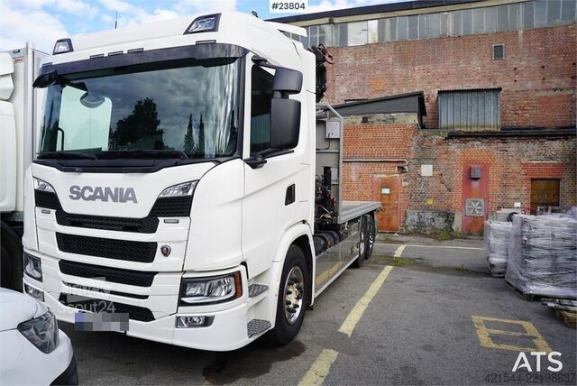 Jeřábové vozidlo Scania G410 6x2 gas truck with HMF 2820 crane and 3-way t