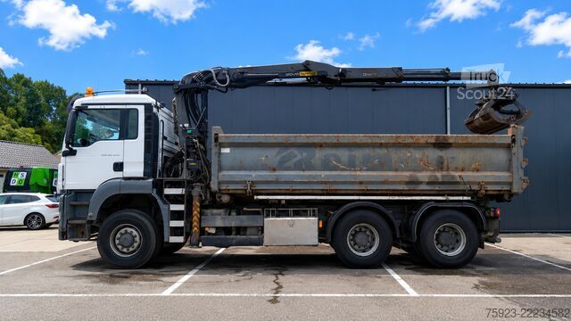 Camion-grue MAN TGS 26.440 6x6 cable system tipper truck with p...