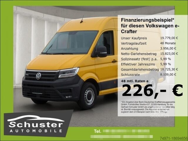 Furgonetka panelowa VW e-Crafter MR+Hoch*LED Navi R-Kam Temp SHZ Regale