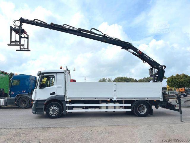 Flatbed truck MERCEDES-BENZ 1835 Antos / 6m Pritsche / HIAB 144 DLS-3 Pro