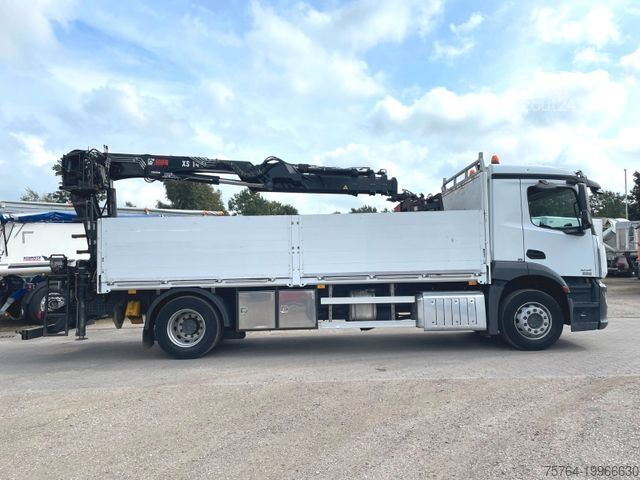 Flatbed truck MERCEDES-BENZ 1835 Antos / 6m Pritsche / HIAB 144 DLS-3 Pro