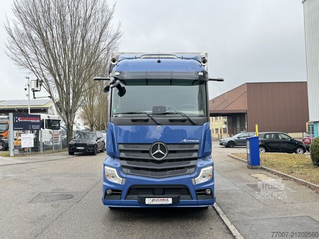 Truck with flatbed & tarpaulin, tail lift 3t Mercedes-Benz ACTROS 1833LL Plane 7,1 LBW 3t+FB Retard