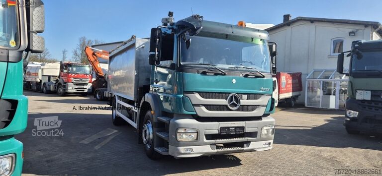 Pašizgāzējs kravas automašīna Mercedes-Benz 1824 Kipper Kran, Edelstahlaufbau Tierentsorgung