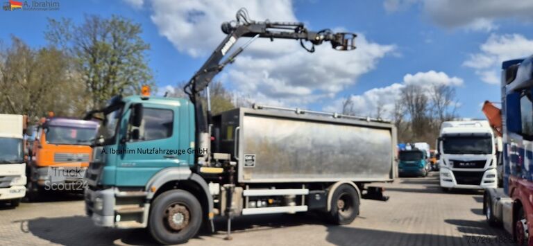 Pašizgāzējs kravas automašīna Mercedes-Benz 1824 Kipper Kran, Edelstahlaufbau Tierentsorgung